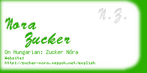nora zucker business card